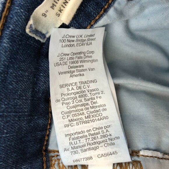 Madewell Womens Jeans Size 24 9" Mid-Rise Skinny Leg Ankle Blue Denim Casual - Picture 14 of 16